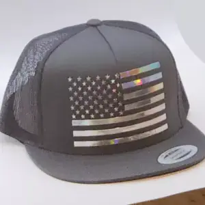 US_PIYAY. American Flag SILVER Hat Tactical Military Adjustable Baseball Cap
