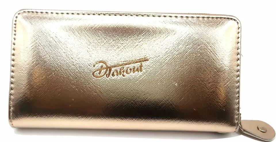 Djajout Fashion Long Wristlet id Wallet Pale Gold Clutch3