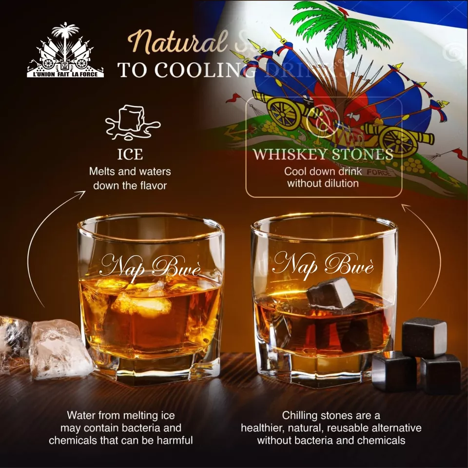 Piyay, Whiskey Set, Haitian Gift, kleren, nap bwe, 2 Glasses, Birthday Gift5