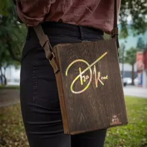 Djakout, Piyay, Wooden Box, Multi-Functional Handcrafted Art Bag, Portable