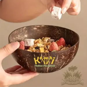 KWI, Piyay, Green Roots Organic Coconut Bowls-Hand Made From Shells (4 bowls)