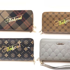 Djakout- Piyay Women Leather Wallets Jet Set Travel Passport Phone Card Holder