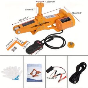 Jak machin elektrik 12v, 2 tòn /3 tòn, 42CM elektrik sizo Jack elektrik enflatab ponp machin