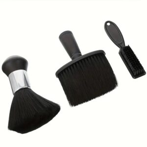 3pcs bwas + eponj Swa pou Biznis Kwafe Barber shop - Pwofesyonèl Cheve Netwayaj Bwòs Twous pou Itilizasyon Salon, Zouti Lejè Hairdressing pou Kalite Cheve Nòmal, Pwodwi pou Salon