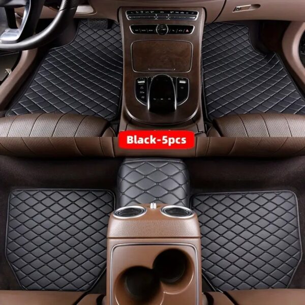 5 tapis machin delux inivèsèl , Full Surround Floor Mats Machin Tapi Floor Pads Pwoteksyon Tapi Enteryè machin kapet.  Tapi devan ak dèyè Tapi Apwopriye pou Machin delux.