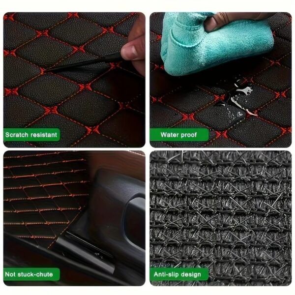 5 tapis machin delux inivèsèl , Full Surround Floor Mats Machin Tapi Floor Pads Pwoteksyon Tapi Enteryè machin kapet.  Tapi devan ak dèyè Tapi Apwopriye pou Machin delux. - Image 9