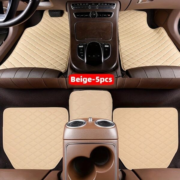 5 tapis machin delux inivèsèl , Full Surround Floor Mats Machin Tapi Floor Pads Pwoteksyon Tapi Enteryè machin kapet.  Tapi devan ak dèyè Tapi Apwopriye pou Machin delux. - Image 6