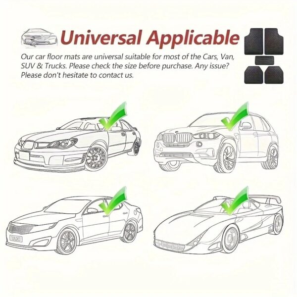 5 tapis machin delux inivèsèl , Full Surround Floor Mats Machin Tapi Floor Pads Pwoteksyon Tapi Enteryè machin kapet.  Tapi devan ak dèyè Tapi Apwopriye pou Machin delux. - Image 11