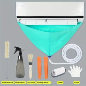 Air Conditioner kit pou fè netwayaj klimatize - Sachè | Split AC Netwayaj kouvèti Pwoteksyon, sak ak priz drenaj. Klimatiè kay, otèl, biro ki gen ampil klimatizè.
