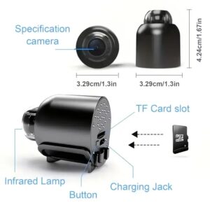 Kamera kamoufly, camera  pou kimbe vole Kay, X5 Mini Kamera Wireless, Mini Kamera WiFi HD 1080p, Vizyon lannwit ak Aktivasyon Mouvman (li pa vini ak akt memwa)