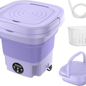 Machin alave pòtab, 8Lit  modènize gwo kapasite pliable, sispan ak kòve lave ak menw machine sa fèt pou : kilòt, Soutyen,  kalson, boxè, chosèt ak Rad tibebe. siw abite nan yon ti cham kay ou apatman, kan, vwayaj elatriye.