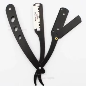 Razwa ki pran gilèt manch lan koulè Nwa petal biznis kwafè razwa, razwa pou fè bab, tchas gason ou fanm "Premium Blades" li tou vini ak yon bwat 10 gilèt