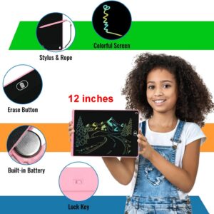 Tablet adwaz LCD 12"/16" pou timoun apran ekriti ou devwa, tablo grifone ki gen koulè pal elèkt, tablo desen pwoteksyon je ak fèmen ak li ka efase rapidman kado anivèsè nesans ak li pou ti gason ak tifi ou ka gen nenpot laj pouw sevi avel. - 12"
