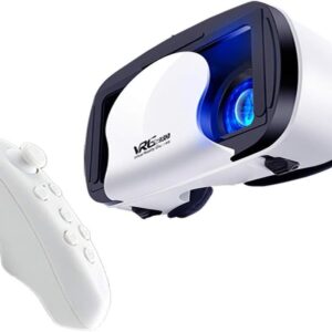 Game / Jwet. [VRG Pro] Headset VR ak kontwolè, konpatib ak iPhone ak Android Telefòn -Blue Light Lens VR Box Virtual Reality 3D Goggles | Linèt konfòtab ak reglabl ak pwoteksyon konplè pou je