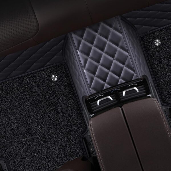 Tapi machine Delux. Pesonalize avek Logo Mak Machine ou. Doub Kouch Tapi Pwoteksyon en kwi.  Car Floor Mats Luxury Leather All Weather - Image 5