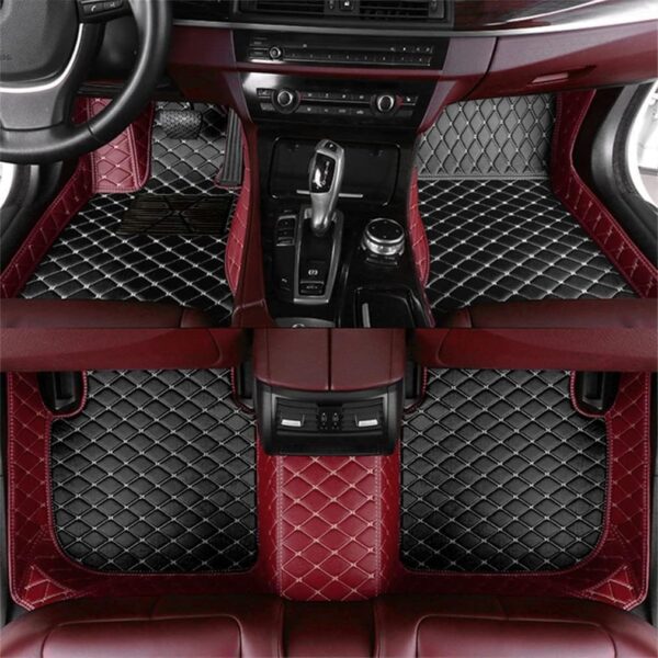 Tapi machine Delux. Pesonalize avek Logo Mak Machine ou. Doub Kouch Tapi Pwoteksyon en kwi.  Car Floor Mats Luxury Leather All Weather - Image 4
