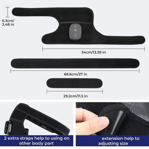 Chofaj pou moun ki gen fredi nan jenou et li masaj, USB rechargeable, ak batri 5000mAh entegre, 3 mòd Vibration 3 nivo chalè, pou sipò jenou, koud ak zepòl - Image 6