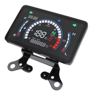 Inivesel Digital Speedometer Dashboard moto 12V Motosiklèt Enstriman Cluster dirije Tachometer, Odomet