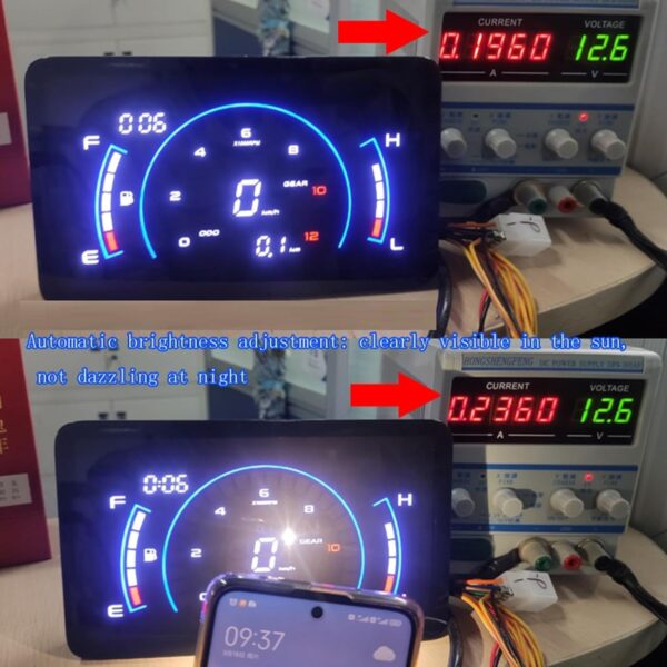 Inivesel Digital Speedometer Dashboard moto 12V Motosiklèt Enstriman Cluster dirije Tachometer, Odomet - Image 6