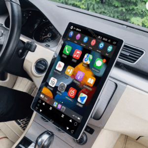 Radio Carplay Android oto Ekran Tesla, lap monte sou tout model machin 10.1 pous  vètikal ekran Machin Stereo FM Bluetooth USB, Wifi, Bakop kamera Android/iOS + SWC + 4LED Kamera