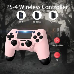 Kontwolè san fil pou P-s4 Romote konpatib ak P-s4/Slim/Pro/Windows PC, Kontwolè pou Game Ps4 ak 3.5mm Audio Jack, Touch Pad, Sis Aks Mosyon Kontwòl, Chaje Kab