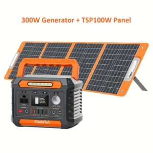 Pòtab generatris Power Station ak Panel Solè - Power Bank 300W Sole Dèlko 230.88Wh Battery Power Bank Delko Ak AC/USB-C/USB QC3.0/DC Sòti/LED Limyè Pou Kan Deyò, Vwayaje. kit sole
