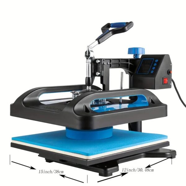 Press Machine, 5 Nan 1 Chalè Press, 12x15 Pous Biznis T Shirt Pressing Mayo, 360-Degre Swing Away Chalè Transfè Machine Multifonksyon Combo Pou Tas, Mayo, Kasket - Image 2