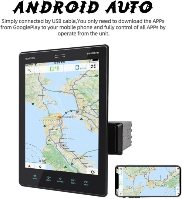 Radio Carplay Android oto Ekran Tesla, lap monte sou tout model machin 10.1 pous  vètikal ekran Machin Stereo FM Bluetooth USB, Wifi, Bakop kamera Android/iOS + SWC + 4LED Kamera - Image 6