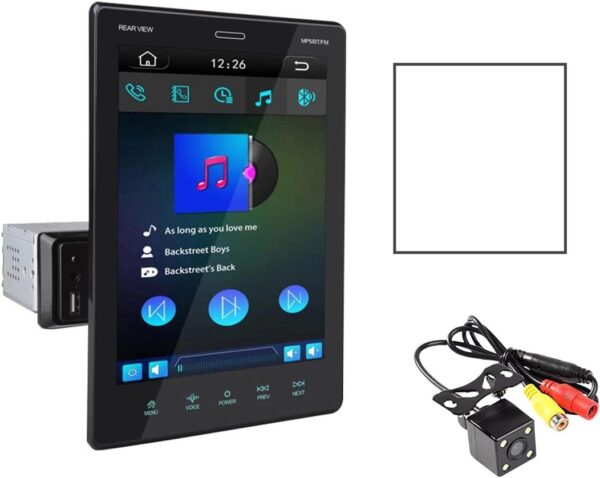 Radio Carplay Android oto Ekran Tesla, lap monte sou tout model machin 10.1 pous  vètikal ekran Machin Stereo FM Bluetooth USB, Wifi, Bakop kamera Android/iOS + SWC + 4LED Kamera - Image 7