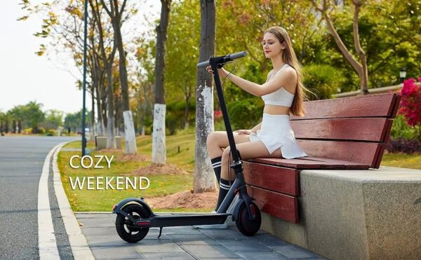 G5.0 Scooter Elektrik pou Granmou  - 21Mile distans  & 19MPH Vitès E-Scooter, 350W pwa li sipote  jiska 264lbs, ki pliye ak 8.5" Kawotchou Solid, Doub Frenaj, li kanecke a telefon  APP - Image 9