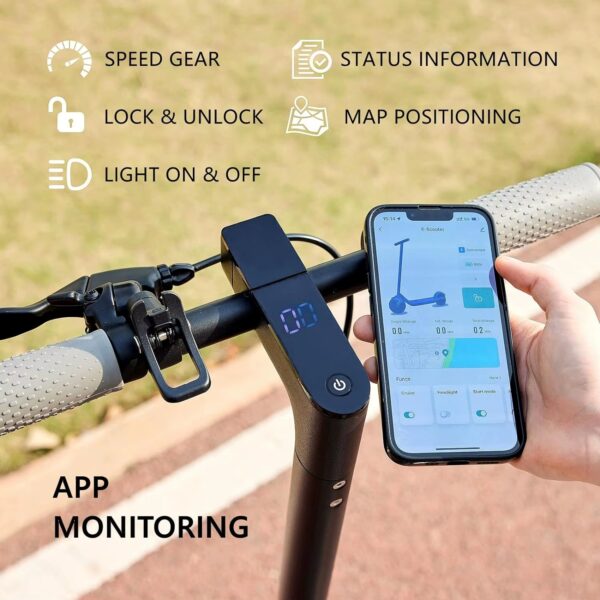 G5.0 Scooter Elektrik pou Granmou  - 21Mile distans  & 19MPH Vitès E-Scooter, 350W pwa li sipote  jiska 264lbs, ki pliye ak 8.5" Kawotchou Solid, Doub Frenaj, li kanecke a telefon  APP - Image 4