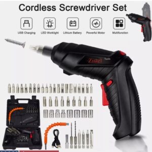 Tournevis Rechargeable Wireless San fil elektrik, Drill Set pouvwa zouti, 48 pyes