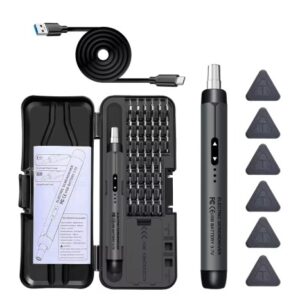 Tournevis elektrik, san fil rechajab ak 32 Bits mayetik ak 4 limyè ki ap dirije, ajisteman  batri rechargeable 2000mAh, twous zouti pou Biznis reparasyon : telefon, tablet, Mont, imprimant, òdinatè, elatriye.