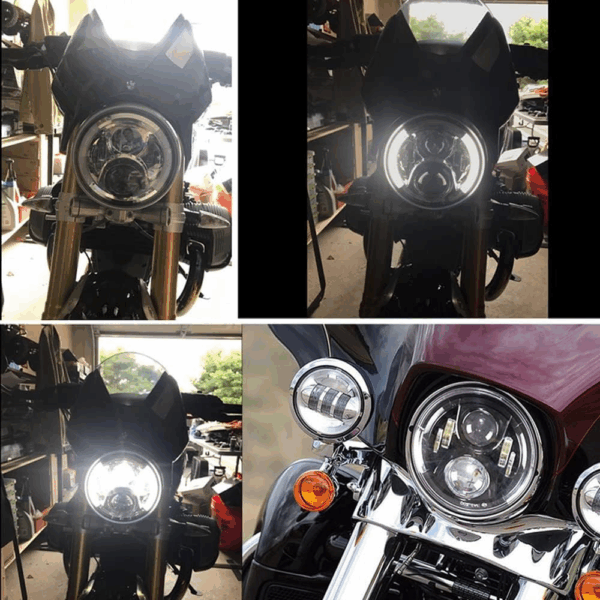 Limyè pou Upgrade motosiklèt 7 pous 60W  vin pi bel ki ap dirije, limyelannwit kou lajounen limye moto Inevesel  kous Glide Road King Street - Image 6