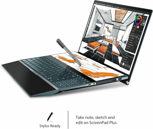 ZenBook Pro Duo Laptop, 15.6” 4K UHD NanoEdge Touch Display tablet, Intel Core i7-10750H, 16GB RAM, 1TB PCIe SSD, ScreenPad™ Plus, Windows 11 Pro - Image 3