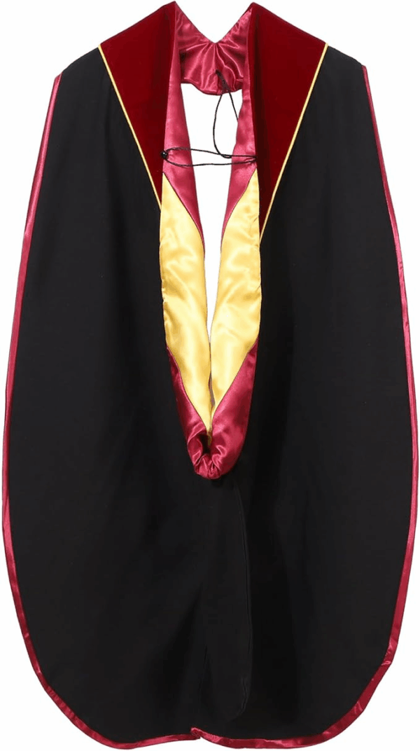 Unisex Deluxe ròb gradyasyon doktora ak Hood 8-sided, Toj granmoun akademik - Image 4