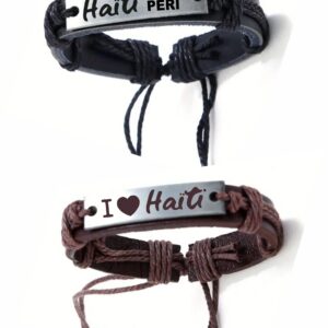 Brasle Retro en kui fanm/ Gason tise milti-kouch braslè kolye "Haiti Pap Peri" BELOVE COLLECTION