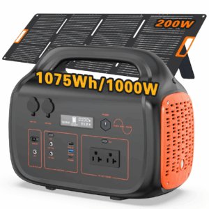 Generatris / Dèlko Solè 1000W (Pik 2000W) 1075Wh Power Station Delko sole. Lityòm Batri Pouvwa Pwovizyon pou ak AC/DC/USB/Type-C Sòti LED Flach pou Kay