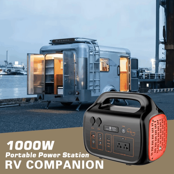 Generatris / Dèlko Solè 1000W (Pik 2000W) 1075Wh Power Station Delko sole. Lityòm Batri Pouvwa Pwovizyon pou ak AC/DC/USB/Type-C Sòti LED Flach pou Kay - Image 4