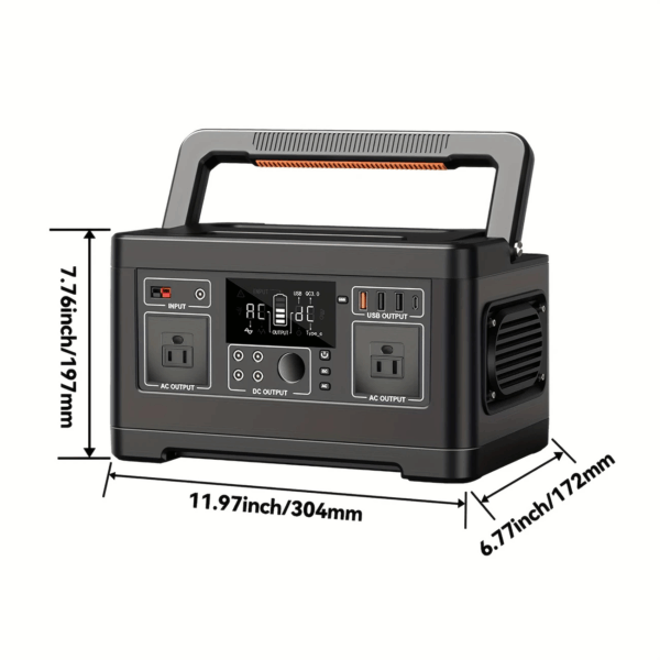 Generatris / Dèlko Solè 500W (Pik 1000W) 520Wh Power Station Delko sole. Lityòm Batri Pouvwa Pwovizyon pou ak AC/DC/USB/Type-C Sòti LED Flach pou Kay - Image 8