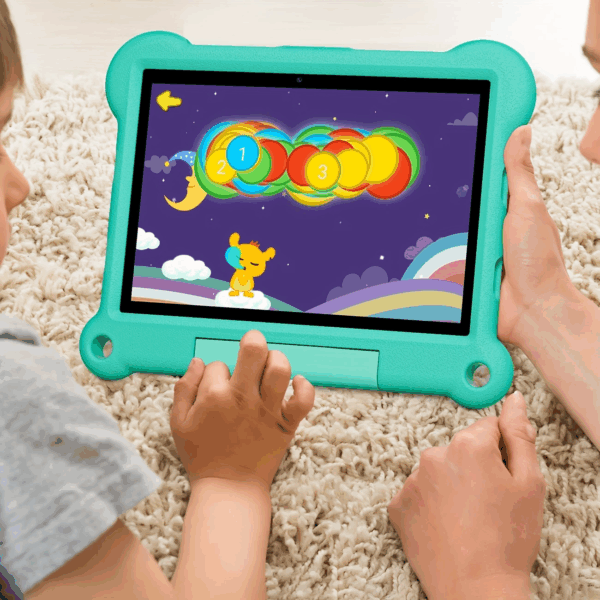 Tablet 10.1" Timoun ak Plas pou Kat SIM, Selilè+WiFi+GPS; Ekran HD 10.1", Tablèt Android 13, Octa Core 64GB, Kontwòl Paran, IWaWa pre-enstale, Kouvèti EVA, 6000mAh. - Image 2