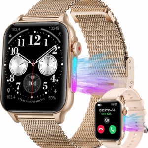 Mont intelijan Smartwatch Support Android for iphone Phone, With Message, Call Answering, Sleep Monitoring, Aktivite kontwole Phone, Smart Braslet, Gason / Fanm, kado fet Papa / Manman, anivese