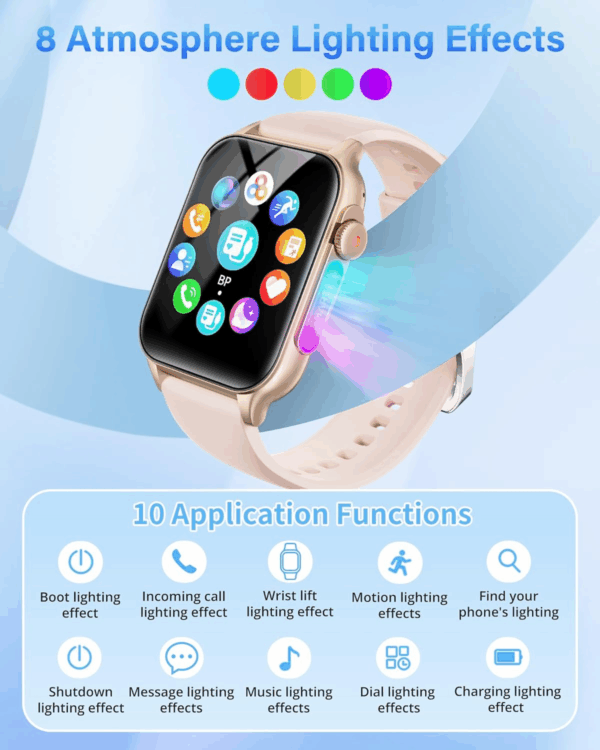 Mont intelijan Smartwatch Support Android for iphone Phone, With Message, Call Answering, Sleep Monitoring, Aktivite kontwole Phone, Smart Braslet, Gason / Fanm, kado fet Papa / Manman, anivese - Image 7