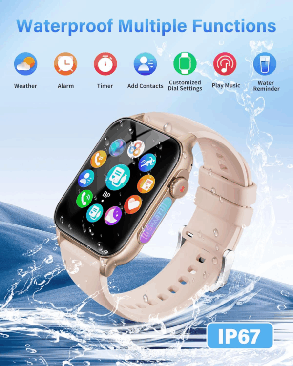 Mont intelijan Smartwatch Support Android for iphone Phone, With Message, Call Answering, Sleep Monitoring, Aktivite kontwole Phone, Smart Braslet, Gason / Fanm, kado fet Papa / Manman, anivese - Image 8