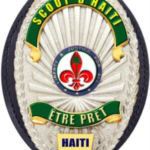 Scout d'Haiti Oval Badge + Holder: Standard Leather Shield Case with, Hook,   Badj, Plak, Soft TPU badge ak PIN trap konsepsyon estanda International "BeLove Collection" (Copy)