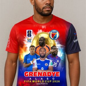 Mayo Sipò Pou Grenadye. Si Ayiti Ta pran Koup 2026. Grenadye alaso!!! Mondyal 2026.Tshirt jwe vedet ekip la. Pep Ayisyen an nou selebre pi gwo koup di mond FIFA 2026 la