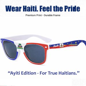 Pote Ayiti nan je'w se fyète w, mete l sou ou, se idantite'w. Ayiti pa sèlman nan kè w, li nan vizyon w. Pou evènman espòtif, fèt ak selebrasyon Haiti 18 Mai. Haitian Flag Day