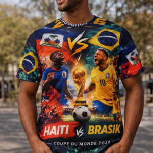 Haiti vs Brazil 2026 World Cup Battle T-Shirt – Premium Graphic Edition, Ayiti nan Batay