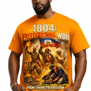 1804: Freedom Was Won – Haiti Revolution Tribute T-Shirt. From Chains to Freedom. Ayiti Independence Inspired black Tee