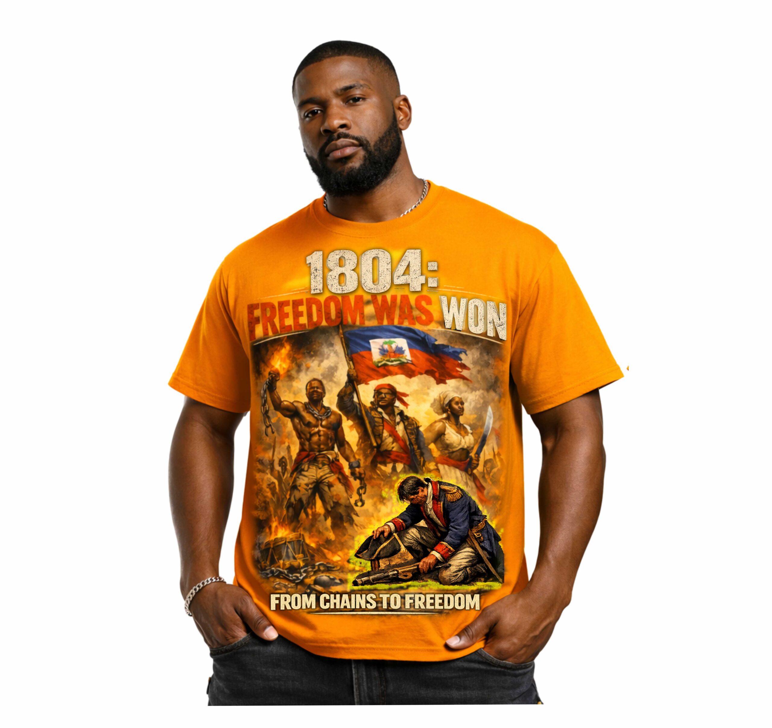 1804: Freedom Was Won – Haiti Revolution Tribute T-Shirt. From Chains to Freedom Ayiti